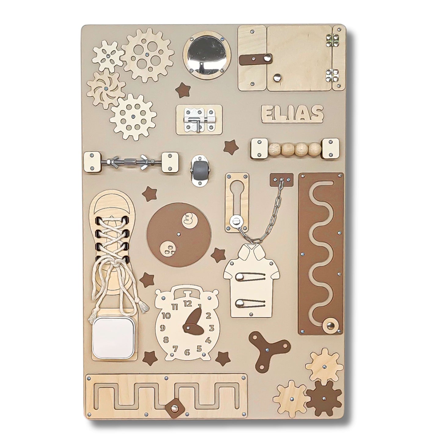 Busy Board Montessori Compacte 40x60 cm – Planche Sensorielle Éducative pour Bébé